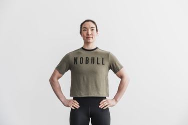 Nobull Boxy Women's T Shirts Green | Australia (WU3198)